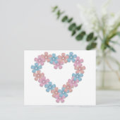 Horizontale Herzklopfkarte für Blume Postkarte (Stehend Vorderseite)