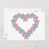 Horizontale Herzklopfkarte für Blume Postkarte (Vorne/Hinten)