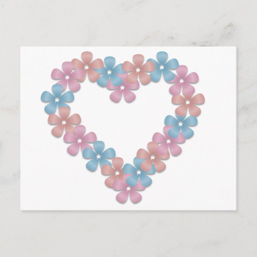Horizontale Herzklopfkarte für Blume Postkarte (Vorderseite)