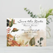 Horizontale Hochzeit der Wasserfarben im Herbst Save The Date (Stehend Vorderseite)