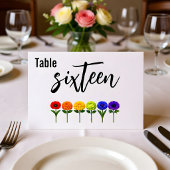 Horizontale Hochzeit 🌈 Erblühen Sie gemeinsam Tischnummer