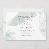 Horizontale Hochzeit in tropischem Foliage QR-Code Einladung (Vorderseite)