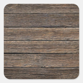 Horizontale Holzplanen Quadratischer Aufkleber