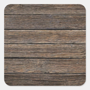 Horizontale Holzplanen Quadratischer Aufkleber