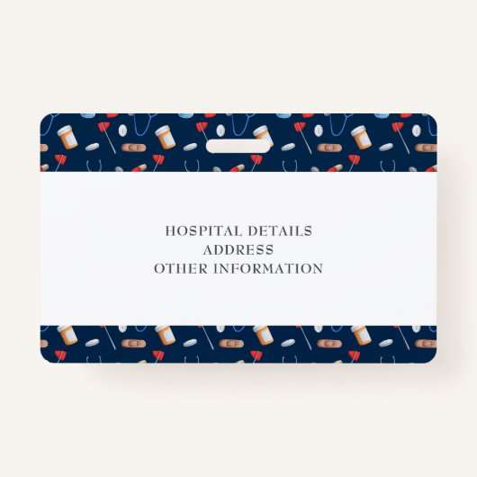 Horizontale ID für das Logo "Blue Nurse Healthcare Ausweis (Rückseite)