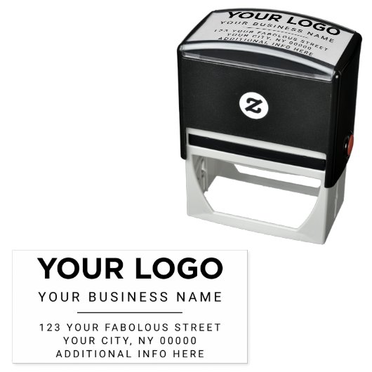 Horizontale Inline-Logos Moderne Rücksendeadresse Permastempel (Beispiel)