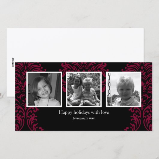 Horizontale Karte mit 3 Fotos (Vorne/Hinten)