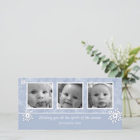 Horizontale Karte mit 3 Fotos (Stehend Vorderseite)