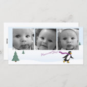 Horizontale Karte mit 3 Fotos (Vorne/Hinten)