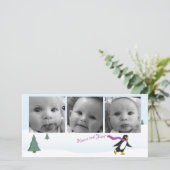 Horizontale Karte mit 3 Fotos (Stehend Vorderseite)