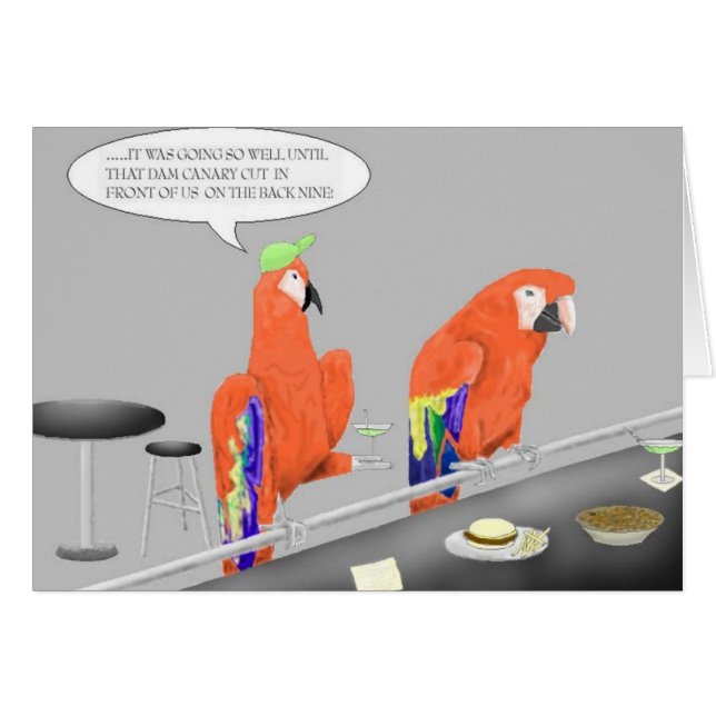 Horizontale Karte "Partying Parrotheads" (Vorderseite (Horizontal))