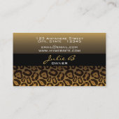 Horizontale Leopard Print Elegante Business Card Visitenkarte (Rückseite)