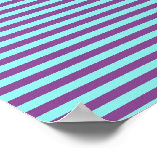 Horizontale Linien Hellblau Violette Farbgeometrie Poster (Ecke)