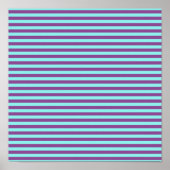 Horizontale Linien Hellblau Violette Farbgeometrie Poster (Vorne)