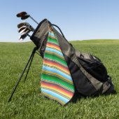 Horizontale Linien mit mexikanischem Serape, farbi Golfhandtuch (Gras)