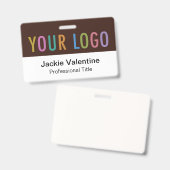 Horizontale Logos-ID-Markierung für braune PVC-Nam Ausweis (Vorder- & Rückseite)