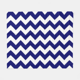 Horizontale Marine und White Zigzag Fleecedecke