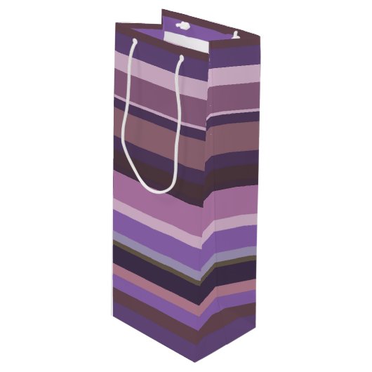 Horizontale Mauve Geschenktüte Für Weinflaschen (Vorderseite Schrägansicht)
