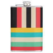 Horizontale mehrfarbige vertikale Streifen Flachmann (Vorderseite)