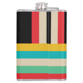 Horizontale mehrfarbige vertikale Streifen Flachmann (Rückseite)