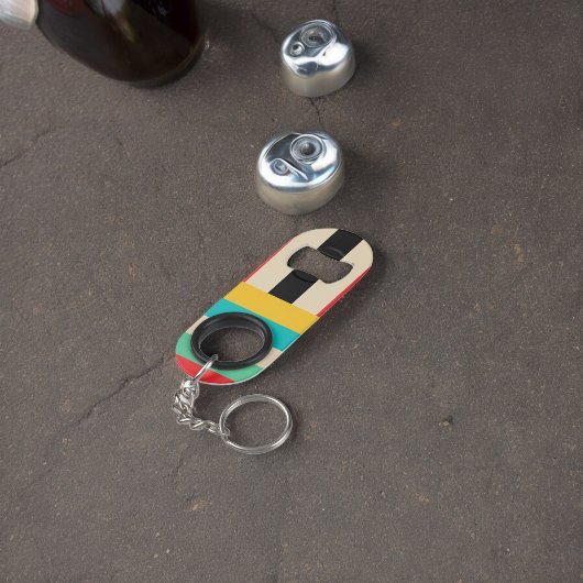 Horizontale mehrfarbige vertikale Streifen Mini Flaschenöffner