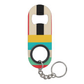 Horizontale mehrfarbige vertikale Streifen Mini Flaschenöffner (Rückseite)
