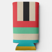 Horizontale mehrfarbige vertikale Streifen Selters Dosenkühler (Rückseite)