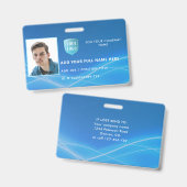 Horizontale Mitarbeiter-Foto-ID mit Logo Ausweis (Vorder- & Rückseite)