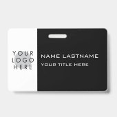 Horizontale moderne Schwarz-weiße Bezeichnung des  Ausweis (Vorderseite)