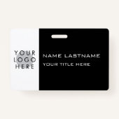 Horizontale moderne Schwarz-weiße Bezeichnung des Ausweis (Rückseite)