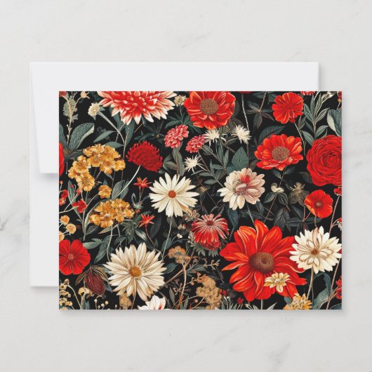 Horizontale Papier-Karte A6 mit roter und cremefar Mitteilungskarte (Rückseite)