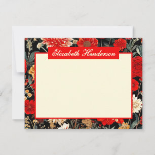 Horizontale Papier-Karte A6 mit roter und cremefar Mitteilungskarte