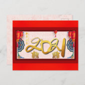 Horizontale Postkarte "Chinesisch Ox New Year" (Vorne/Hinten)