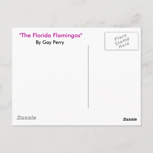 Horizontale Postkarte "The Florida Flamingos" (Rückseite)