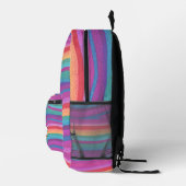 Horizontale Regenbogenstreifen Bedruckter Rucksack (Rechts)