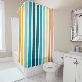 Horizontale Regenbogenstreifen Duschvorhang
