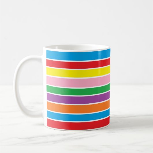 Horizontale Regenbogenstreifen Kaffeetasse (Links)