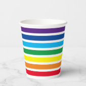 Horizontale Regenbogenstreifen Pappbecher (Rückseite)