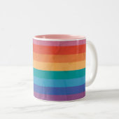 Horizontale Regenbogenstreifen-Tasse Zweifarbige Tasse (VorderseiteRechts)
