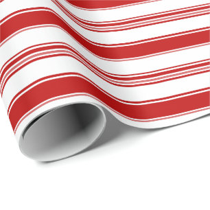 Horizontale rote und weiße Candy Stripe (großer Ma Geschenkpapier