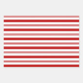 Horizontale rote und weiße Streifen (groß) Geschenkpapier Set (Vorderseite)