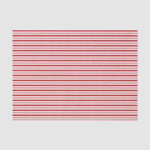 Horizontale rote und weiße Streifen (in kleinem Ma Seidenpapier