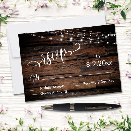 Horizontale Rustikale UAWG aus Holz und Leichtbaut RSVP Karte