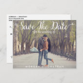 Horizontale Save the Date Postkartenvorlage Ankündigungspostkarte (Vorne/Hinten)