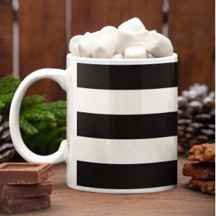 Horizontale Schwarz-Weiß-Streifen Kaffeetasse