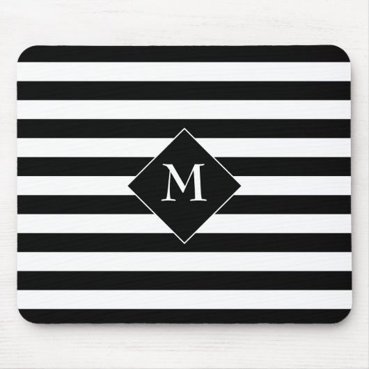 Horizontale schwarze Streifen mit mittlerem weißen Mousepad (Vorne)