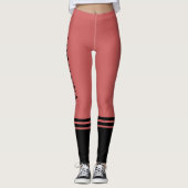 Horizontale schwarze Streifen | Name | Rusty Orang Leggings (Vorderseite)