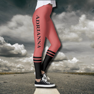 Horizontale schwarze Streifen   Name   Rusty Orang Leggings
