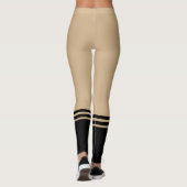 Horizontale schwarze Streifen | Name Tan Leggings (Rückseite)