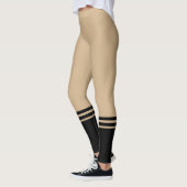 Horizontale schwarze Streifen | Name Tan Leggings (Links)